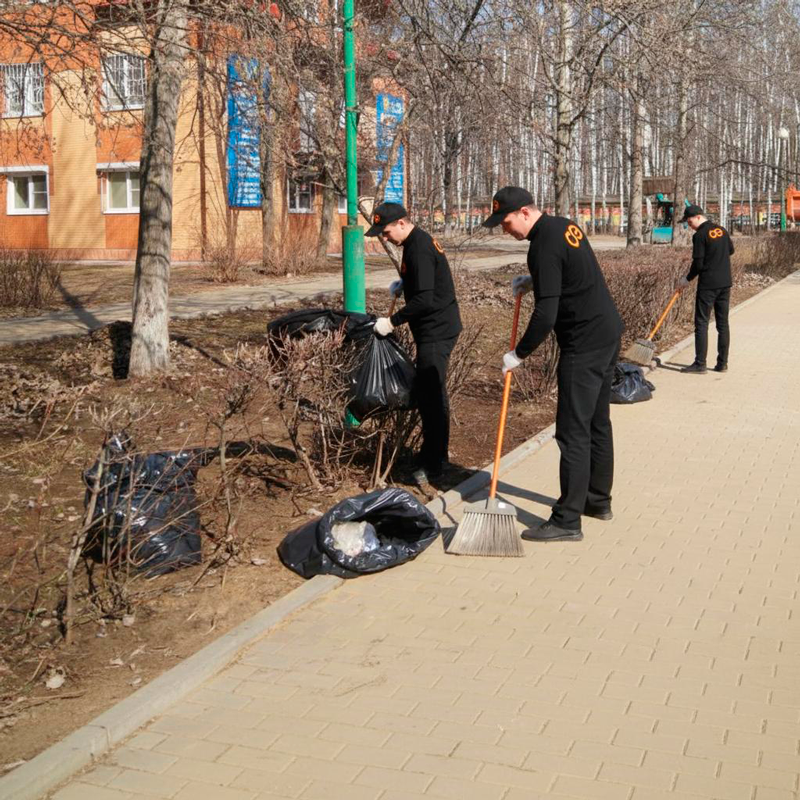 Уборка листьев в Оби
